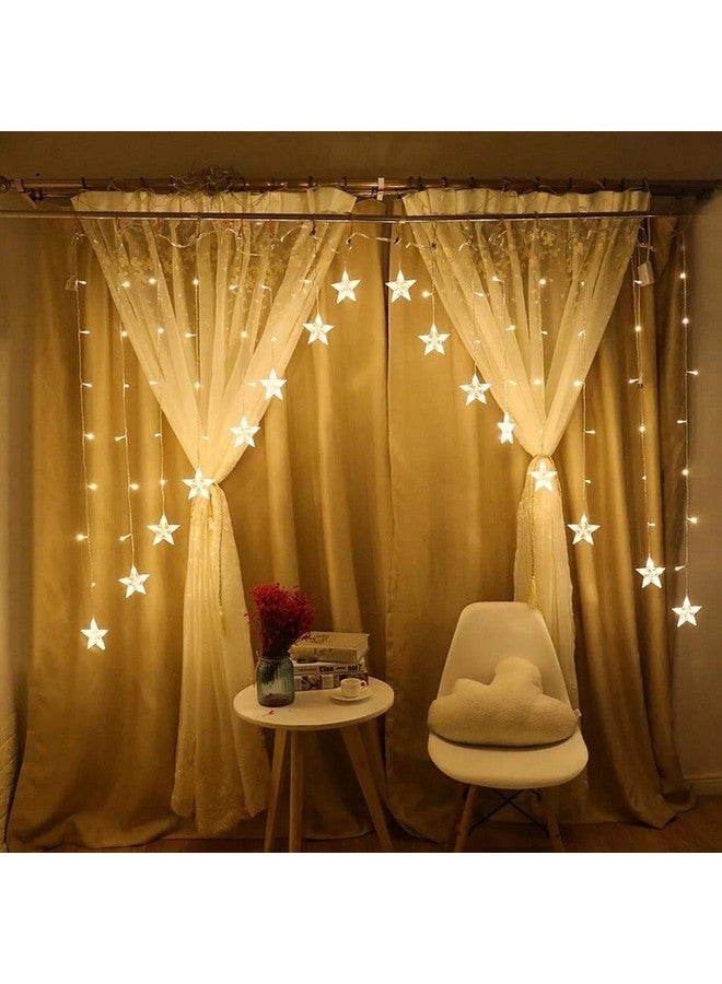 Lexton A Shape 16 Star Curtain Light Decorative LED Lights String Curtain for Diwali, Christmas and Weddings Star Light, Diwali Light, Christmas Light, Romantic Light (Pack of 1, Warm White) - Image 1