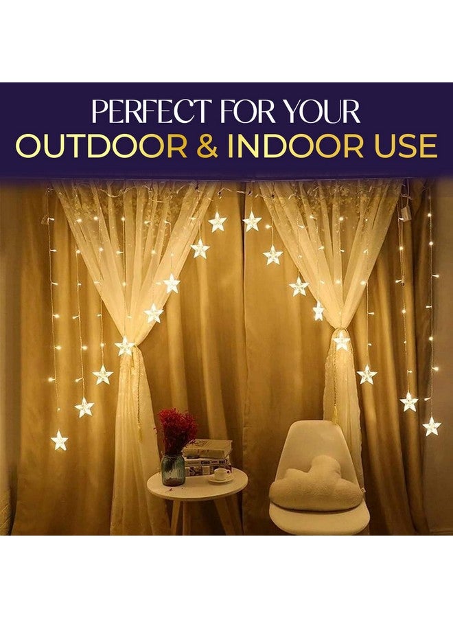 Lexton A Shape 16 Star Curtain Light Decorative LED Lights String Curtain for Diwali, Christmas and Weddings Star Light, Diwali Light, Christmas Light, Romantic Light (Pack of 1, Warm White) - Image 4