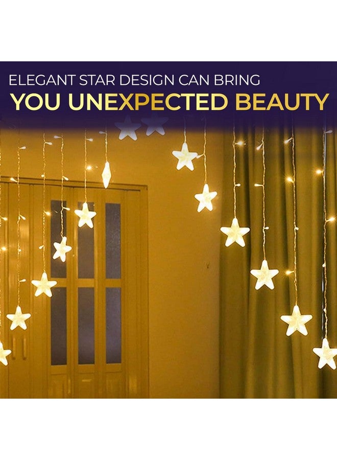 Lexton A Shape 16 Star Curtain Light Decorative LED Lights String Curtain for Diwali, Christmas and Weddings Star Light, Diwali Light, Christmas Light, Romantic Light (Pack of 1, Warm White) - Image 5