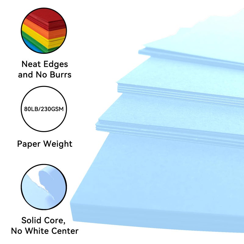Bonmiy 25Sheets Light Blue Cardstock Paper, 8.5 x 11 Card stock for Cricut, Thick Construction Paper for Card Making, Scrapbooking, Craft 90 lb / 250 gsm(Light Blue)â€¦ - Image 2