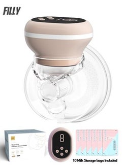 Filly Electric Breast Milk Pump BPA Free Silicone Wearable Milk Extractor Painless Hands free Breast Pump Electric 1600mAh with Additional Milk Storage Bags  - Image 1