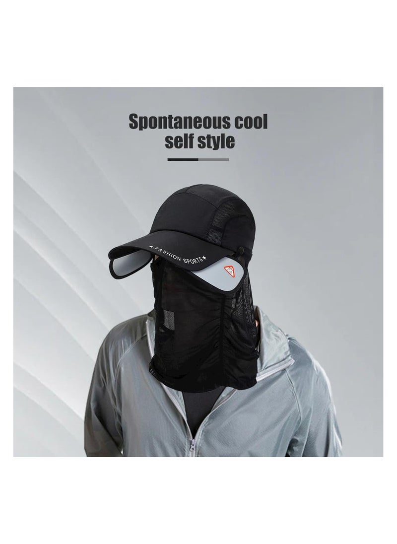 SYOSI Sun Hat with Retractable Brim, Retractable Wide Brim Fishing Hats, Summer Travel Beach Hat, Retractable Visors Hat with UV Protection Sun Hats for Beach Golf Outdoor Fishing Riding Climbing  - Image 2