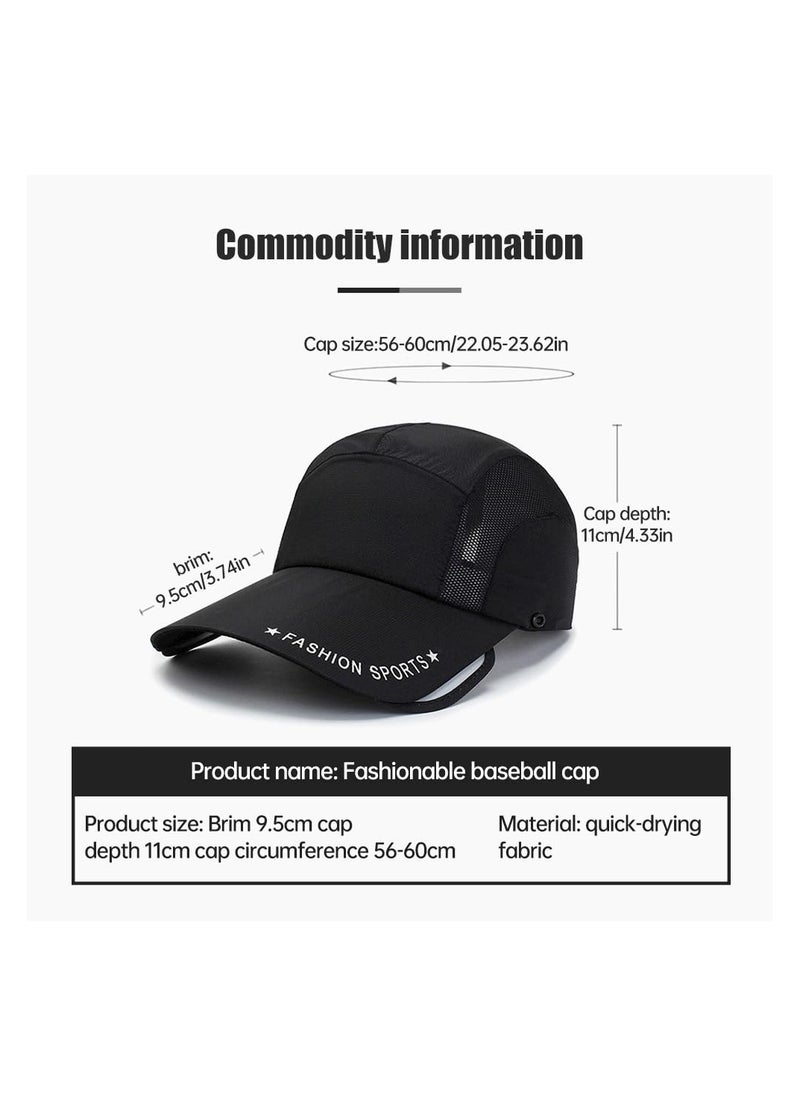SYOSI Sun Hat with Retractable Brim, Retractable Wide Brim Fishing Hats, Summer Travel Beach Hat, Retractable Visors Hat with UV Protection Sun Hats for Beach Golf Outdoor Fishing Riding Climbing  - Image 3