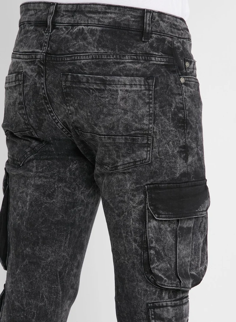 BRAVE SOUL Acid Wash Denim Skinny Fit Jeans
