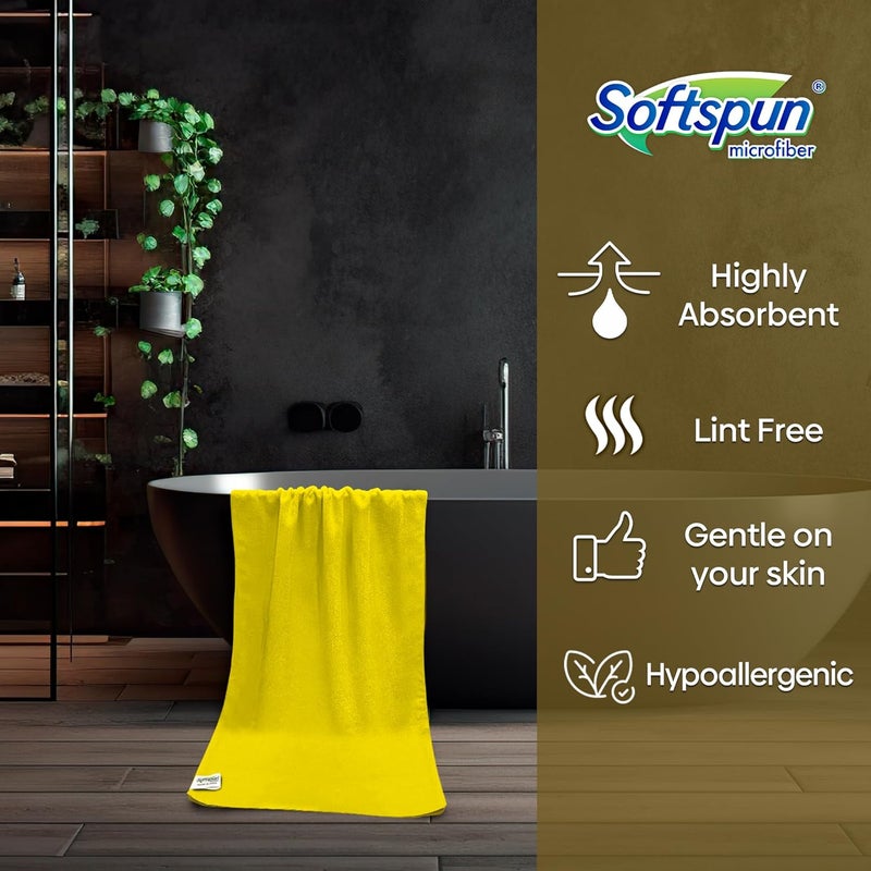 SOFTSPUN Microfiber Gym & Sports Towels for Men & Women 1pcs Yellow 340 GSM 60X120cms Fast Drying Super Absorbent Lightweight & Ultra Compact Sweat Towels for Working Out Camping Hiking Travel. - Image 3