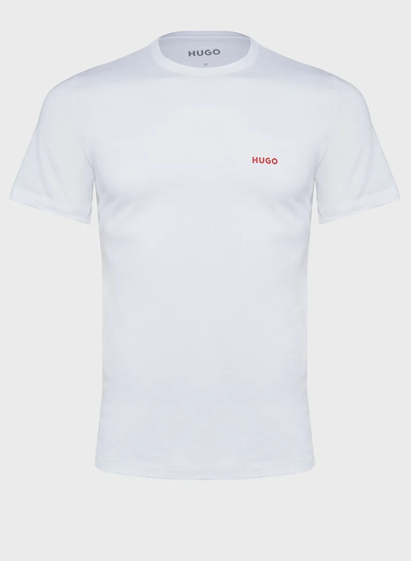HUGO 3 Pack Logo Crew Neck T-Shirts