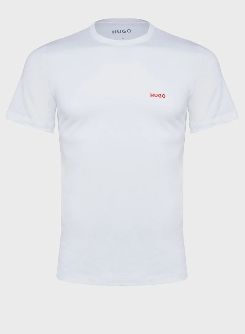 HUGO 3 Pack Logo Crew Neck T-Shirts
