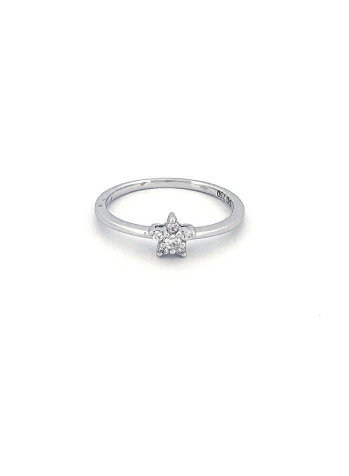 Capri Gold Diamond Star Ring in 18K Gold 9.5 US