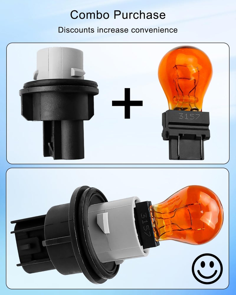 Vaticas Turn Signal Light Bulb Socket Fit for Dodge Caliber Challenger Dakota Magnum Charger 2005-2012 Chrysler 300 2005-2010, Car Signal Replace 5191189AA L00003157A - Image 3