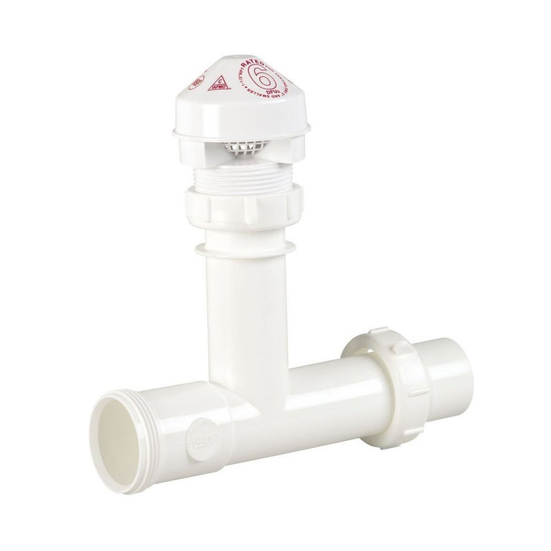 Oatey 39225 Air Admittance Valve with White Tubular Adapter Sure-Vent 1.5 in.20 Branch, 8 Stack DFU Capacity - Image 2