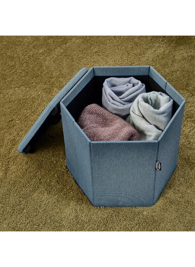erorex Pouffe With Storage, Knisa Medium Blue - Image 5