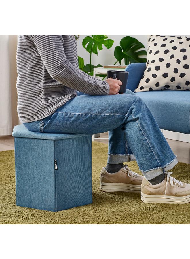erorex Pouffe With Storage, Knisa Medium Blue - Image 4