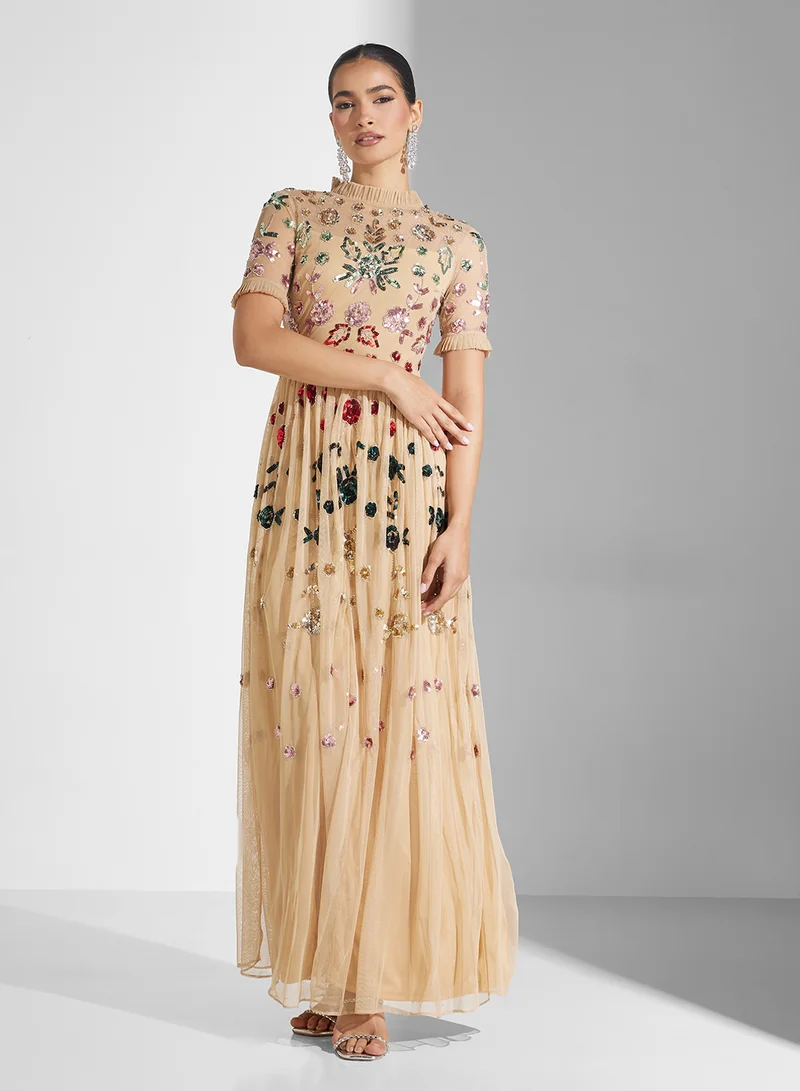 فروك اند فرل Floral Embroidered Dress