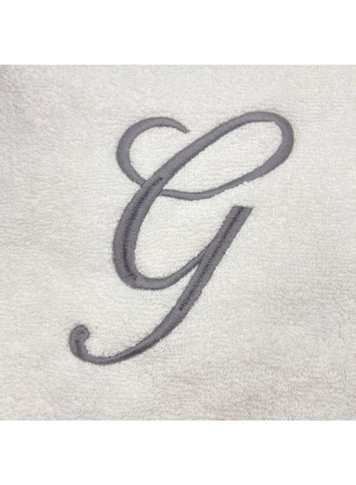 BYFT Embroidered For You (White) Luxury Monogrammed Towels (Set of 1 Hand & 1 Bath Towel) 100% Cotton, Highly Absorbent and Quick dry Bath Linen -600 Gsm (Silver Letter G) - Image 3