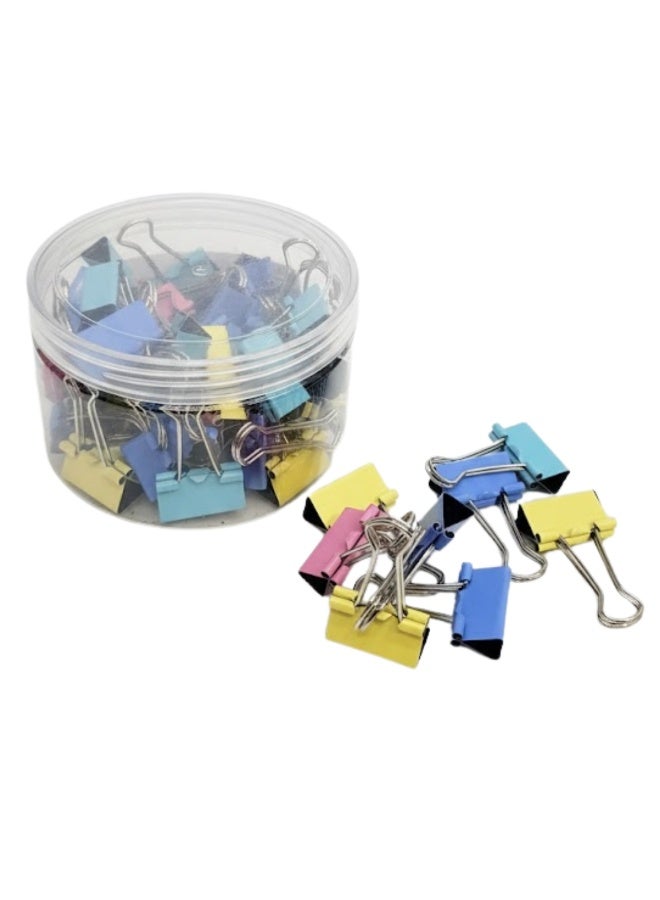 YIZHWANG 48 Pcs Binder Clips – Steel Paper Clamps, Holds Up to 50 Sheets, Quality Tempered Paper Clips for Home, School, Crafts, Office Supplies Paper Clamps (Multi-colour) - Image 1