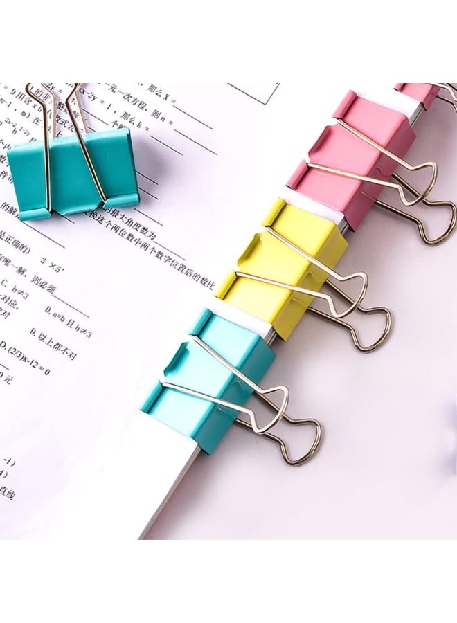 YIZHWANG 48 Pcs Binder Clips – Steel Paper Clamps, Holds Up to 50 Sheets, Quality Tempered Paper Clips for Home, School, Crafts, Office Supplies Paper Clamps (Multi-colour) - Image 3