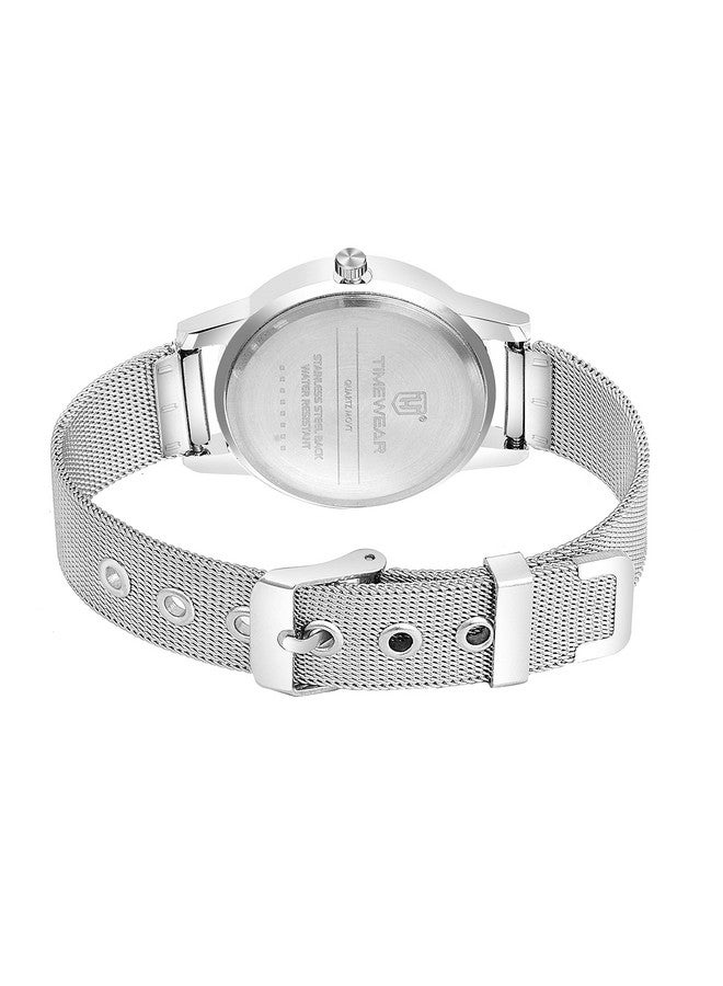 TIMEWEAR Analog Purple Number Dial Stainless Steel Strap Watch for Women - Image 5