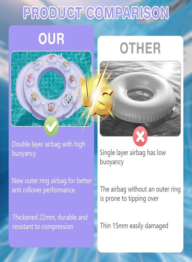 برو بيروس أنبوب سباحة قابل للنفخ للأطفال من بروبيروس®، بوزن 10-20 كجم، مصنوع من مادة PVC مضادة للانقلاب، ذو طبقتين وصمام مانع للتسرب، بتصميم كرتوني، مناسب لحمامات السباحة الصيفية، آمن للأطفال، بطول 23-66 سم. - Image 5