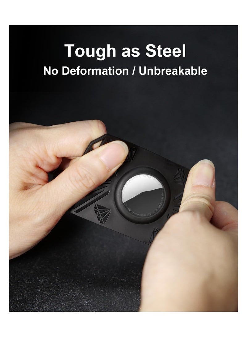 KASTWAVE Airtag Wallet Holder Slim Thin Card Case Holder for Apple AirTag Lightweight Air Tag Holder 0.1 inch Thickness for Purse Handbag Clutch Black - Image 3