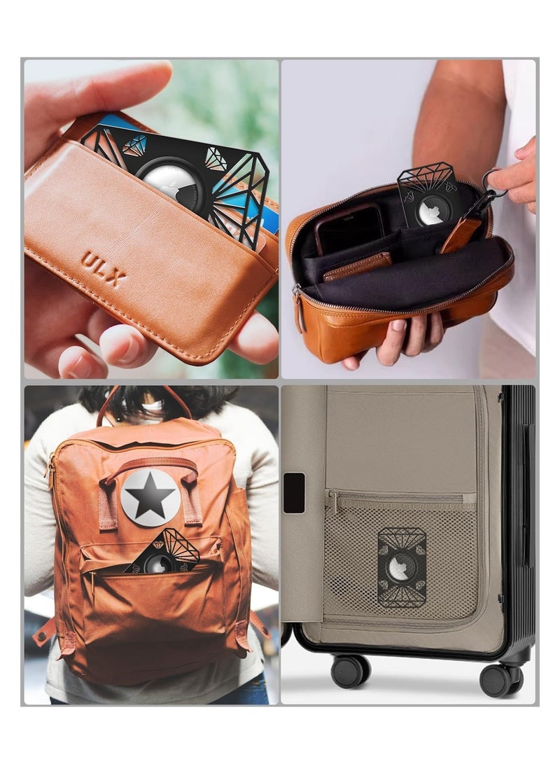 KASTWAVE Airtag Wallet Holder Slim Thin Card Case Holder for Apple AirTag Lightweight Air Tag Holder 0.1 inch Thickness for Purse Handbag Clutch Black - Image 2