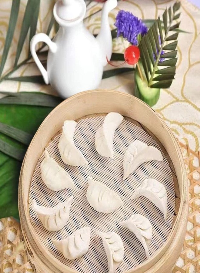HYCSC Silicone Steamer Liners, 10 Inch Reusable Silicone Air Fryer Liners, Non-Stick Bamboo Steamer Liner, Silicone Steamer Mat Dim Sum Mesh for dumpling steamer, air fryer(4PCS) - Image 4