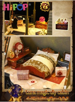 HIPOP DIY Dollhouse Miniature with Furniture Light, Wooden House Kit Dollhouse Kit Villa Model, Hands Craft Miniature Model for Boys Girls Children Handicraft Gift  - Image 4