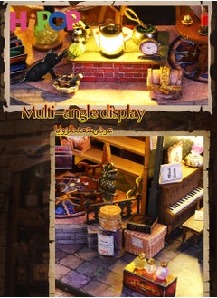 HIPOP DIY Dollhouse Miniature with Furniture Light, Wooden House Kit Dollhouse Kit Villa Model, Hands Craft Miniature Model for Boys Girls Children Handicraft Gift  - Image 3