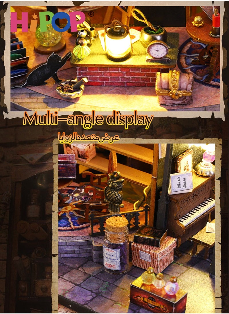 HIPOP DIY Dollhouse Miniature with Furniture Light, Wooden House Kit Dollhouse Kit Villa Model, Hands Craft Miniature Model for Boys Girls Children Handicraft Gift  - Image 3