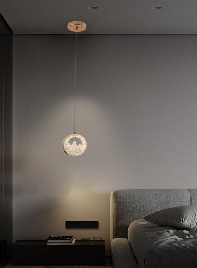 Best Power Single chandelier lighting for bedroom, golden color, three-color LED lighting 7030-1-GD - Image 1