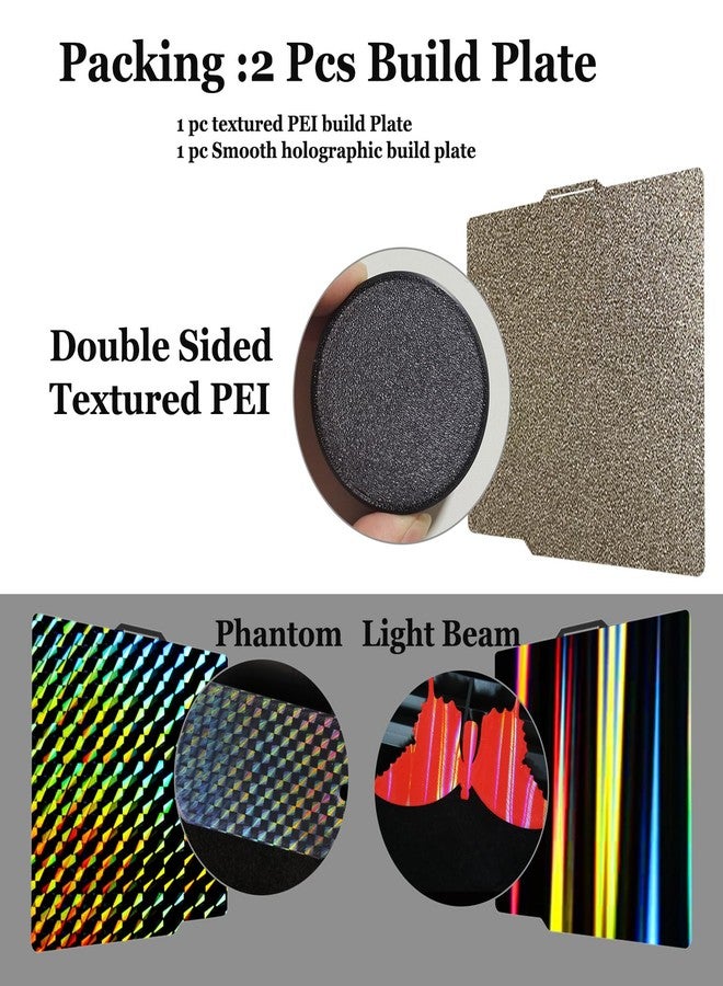 Wefuit 2pcs Bambu Build palte with 3 Patterns,257x257mm Double Sided H1H Build Plate+Textured PEI Spring Steel Sheet Flexible Platform Print Bed Sheet for Bambu Lab X1/X1C/X1E/P1P/P1S/A1 3D Printer - Image 2