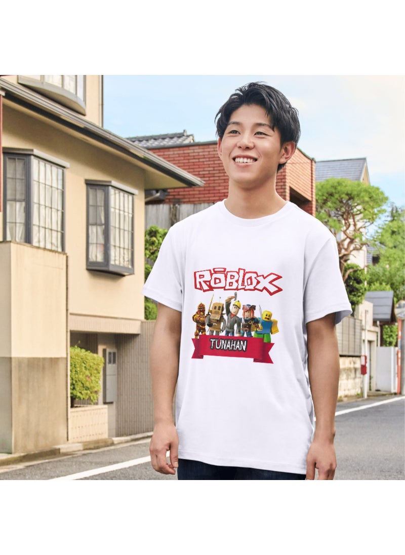 Alpşan Ticaret - Alpsan Ticaret Roblox Custom T-Shirt Roblox T-Shirt For Kids White Adult Child - Image 1
