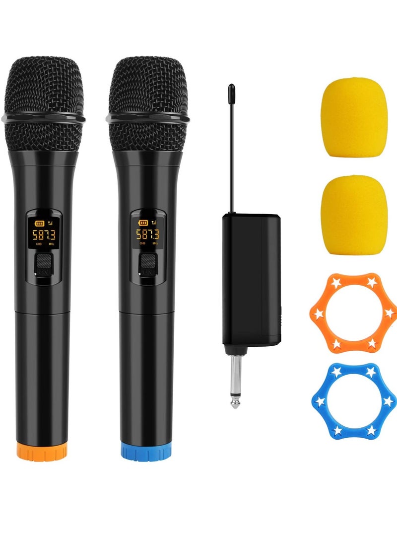 Wireless Microphone UHF Dual Portable Handheld Dynamic Karaoke Mic - Image 1