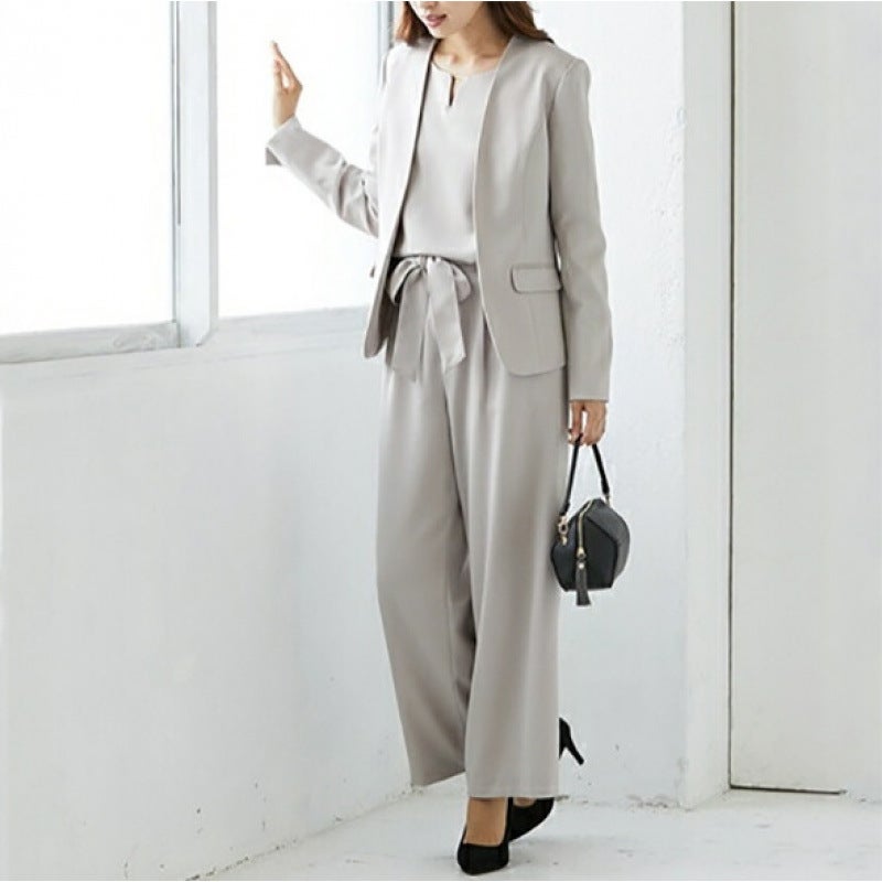 Multiplication Suit Jacket 2024 Summer Small Casual Elegant Workwear Loose Lace-Up Professional Suit Three - Image 2