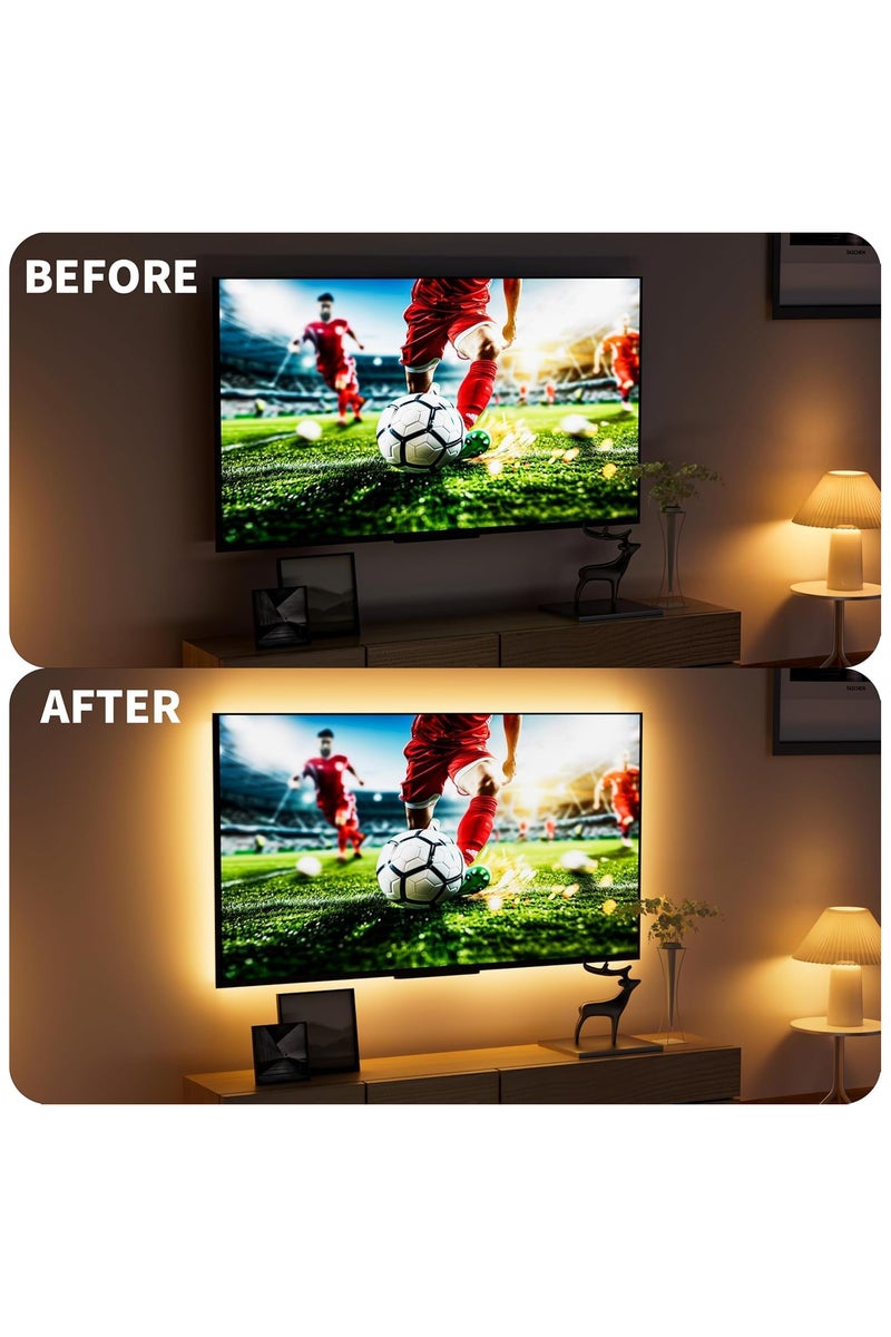 INSIJAM Led Strip Lights 5V USB 9.84ft/3m LED Touch Stepless Dimmable 3000K Warm White Flexible 5v led Lights for Bedroom Kitchen DIY Lighting Room Decor tv led Lights - Image 4