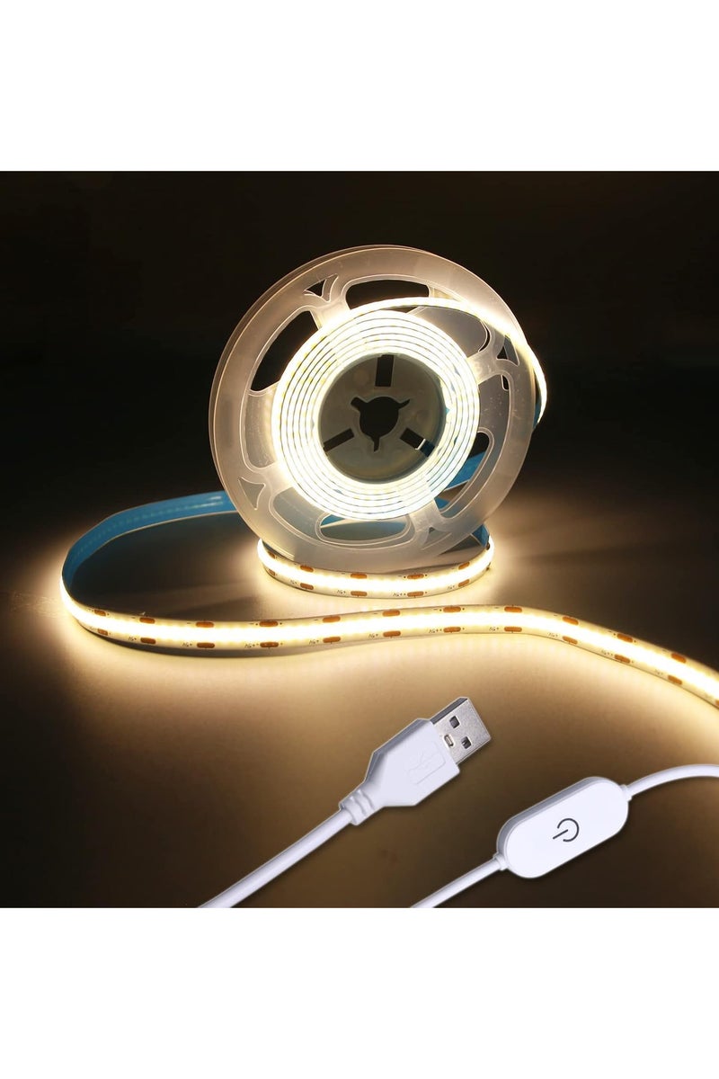 INSIJAM Led Strip Lights 5V USB 9.84ft/3m LED Touch Stepless Dimmable 3000K Warm White Flexible 5v led Lights for Bedroom Kitchen DIY Lighting Room Decor tv led Lights - Image 1
