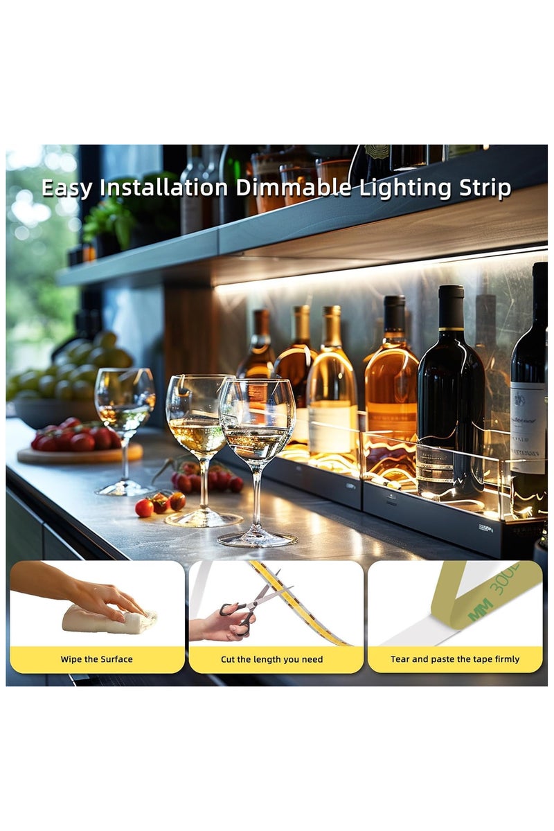 INSIJAM Led Strip Lights 5V USB 9.84ft/3m LED Touch Stepless Dimmable 3000K Warm White Flexible 5v led Lights for Bedroom Kitchen DIY Lighting Room Decor tv led Lights - Image 5