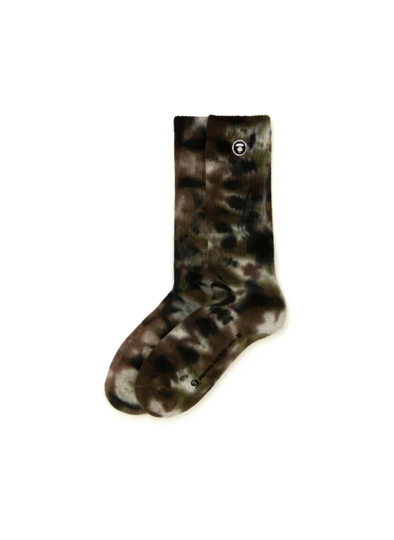 AAPE AAPENOW moonface logo tie-dye socks