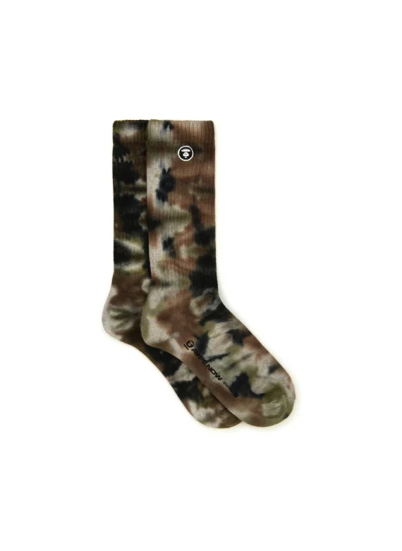 AAPE AAPENOW moonface logo tie-dye socks