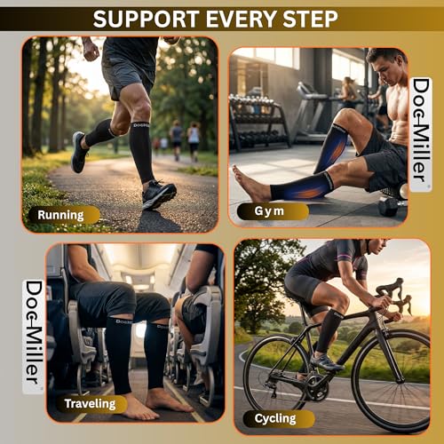 Doc Miller Calf Compression Sleeve for Petite Women & Men, 15-20 mmHg, Footless Leg Sleeve Brace for Varicose Veins, Pregnancy, Running & Cycling, Knee-High, Shin Splints, Recovery, 1 Pair - Image 5