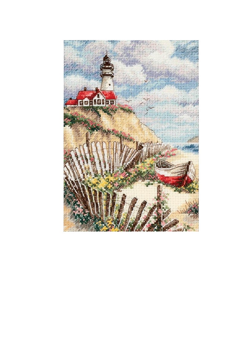 Beacon Cliffside Beacon Gold Petite Counted Cross Stitch Kit 5in x 7in - Image 1