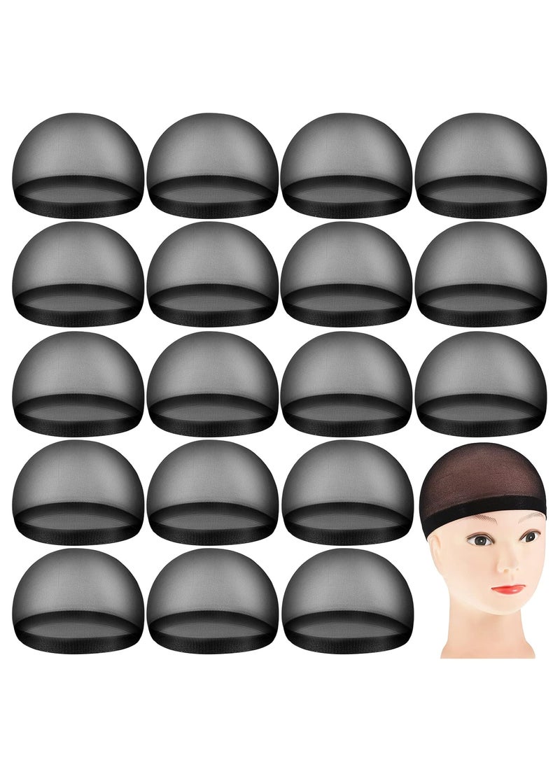 Waydress 100 Pieces Wig Cap Elastic Medium Nylon Stocking Caps Stretchy Stocking Wig Caps Secure Your Hair Lightweight Breathable Black 