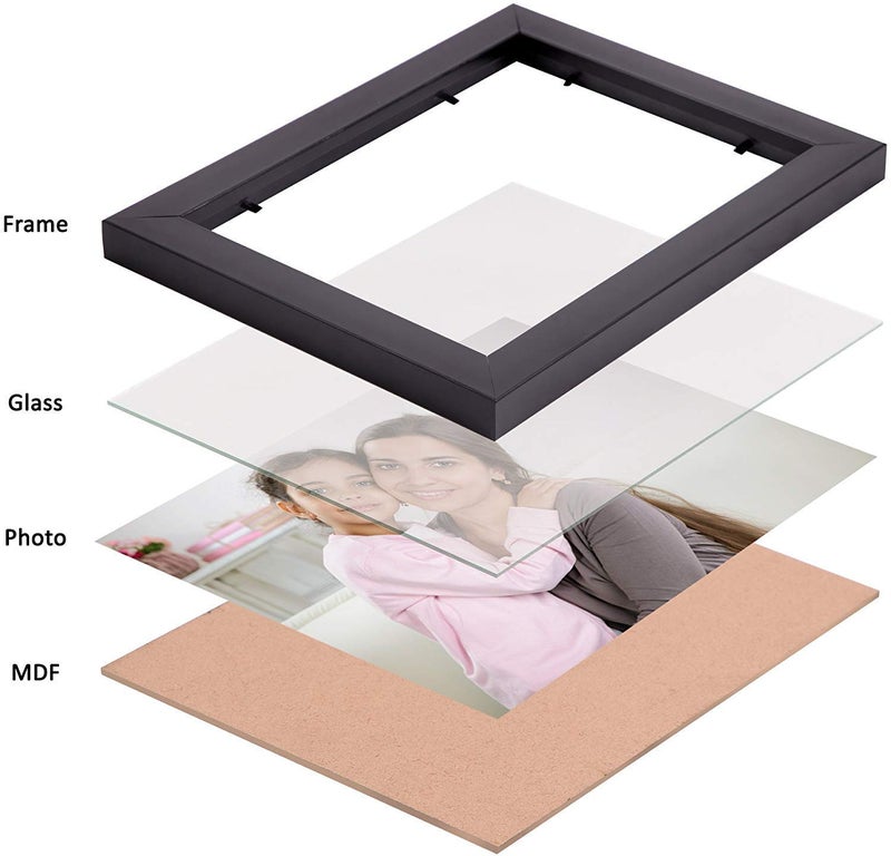 Stuthi Arts Wood MDF Photo Frame With Glass (9 Photos) Wall Mount, Rectangular, 5 x 7 inches (3 pieces), 4 x 6 inches(6 pieces) (Brown) - Image 3