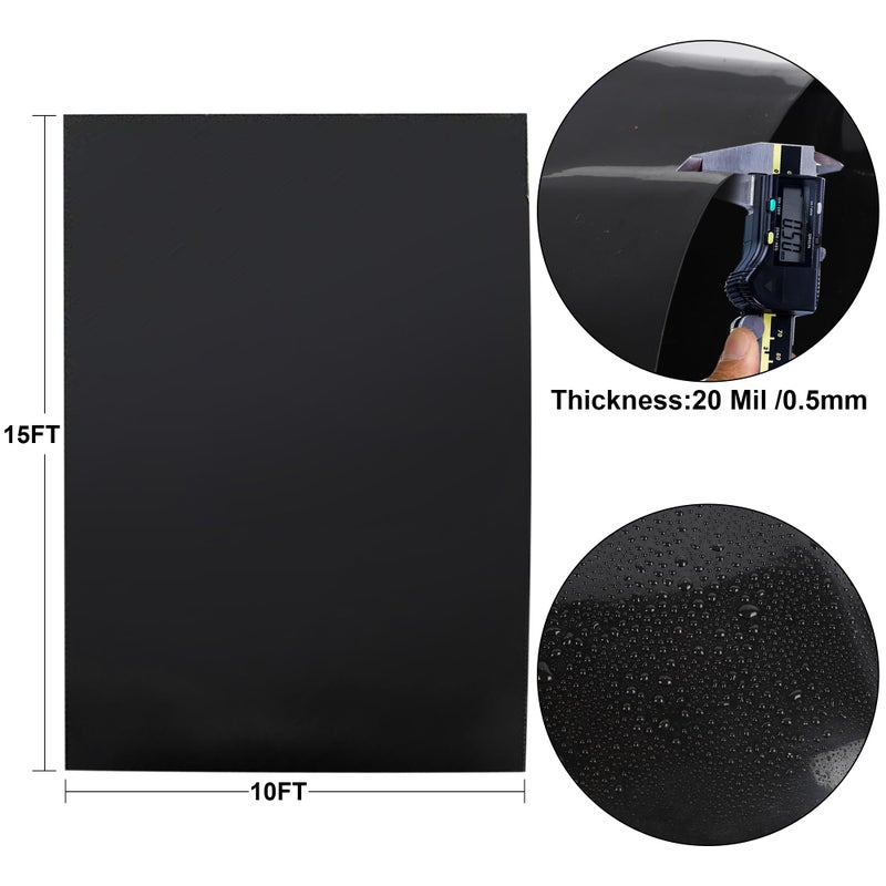 Adroiteet 10 x 15 FT Pond Liner, 20 Mil Fish Pond HDPE Liner, Pond Liners for Outdoor Ponds, Koi Ponds, Garden Fountain, Waterfall - Image 1