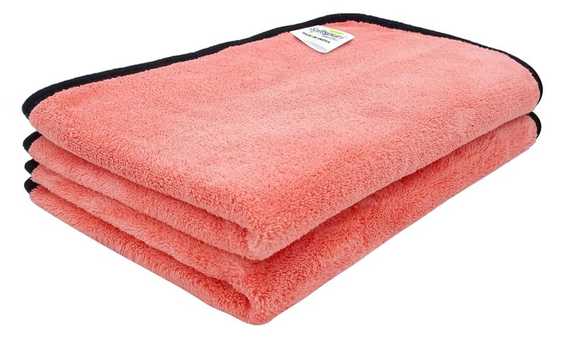 SOFTSPUN Microfiber Face Hand Towel 2 Pc 40X60Cm Peach Colour Ultra Absorbent Super Soft Lightweight Quick Drying For Men Women Daily Use Unisex 1 TC - Image 1