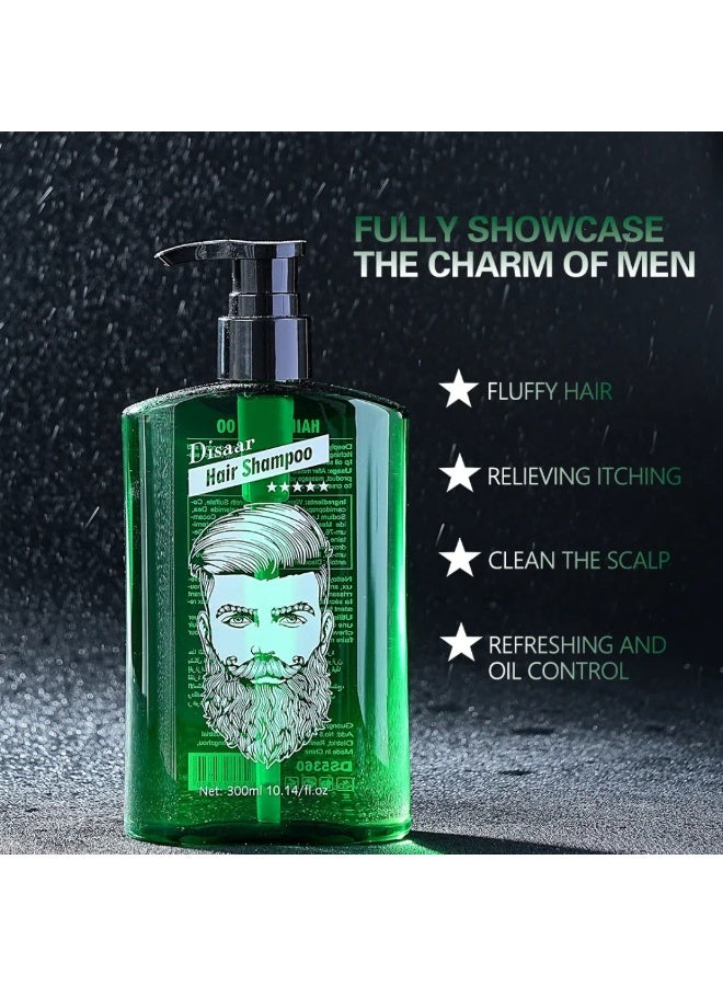 Disaar 300ml Hair Shampoo for Men Deep Cleansing Scalp Formula Refreshing Oil Control Nourishing Hair Care Daily Shower Routine Suitable for All Hair Types Caffeine Shampoo - Image 3