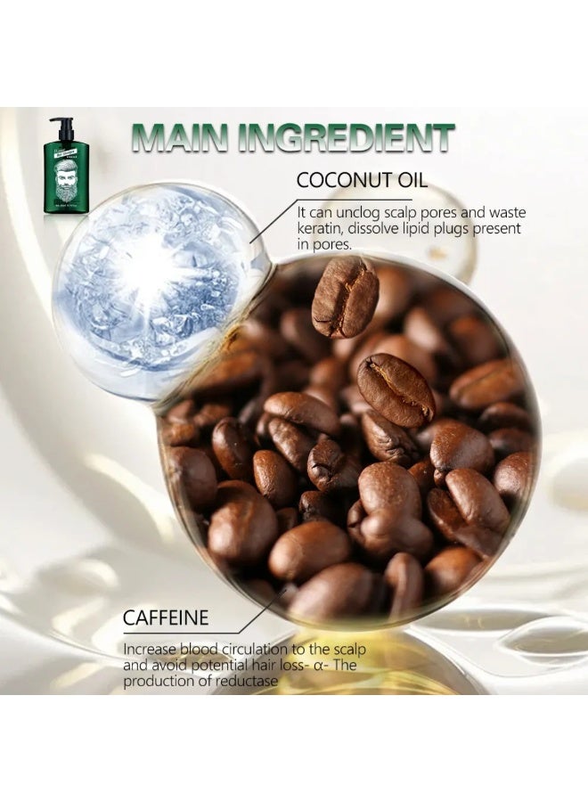 Disaar 300ml Hair Shampoo for Men Deep Cleansing Scalp Formula Refreshing Oil Control Nourishing Hair Care Daily Shower Routine Suitable for All Hair Types Caffeine Shampoo - Image 2