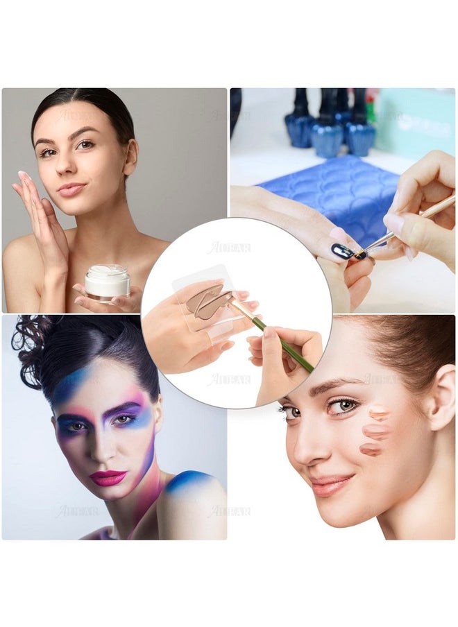 AUEAR - AUEAR, 3 Pack Professional Makeup Hand-held Palette Mixing Tray Clear Acrylic Nail Art Manicure or Foundation Eye Shadow Cremes Powders and Cosmetics - Image 1