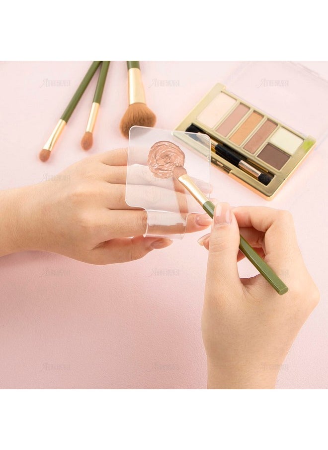 AUEAR - AUEAR, 3 Pack Professional Makeup Hand-held Palette Mixing Tray Clear Acrylic Nail Art Manicure or Foundation Eye Shadow Cremes Powders and Cosmetics - Image 1