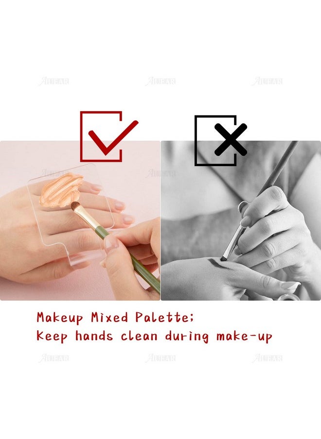 AUEAR - AUEAR, 3 Pack Professional Makeup Hand-held Palette Mixing Tray Clear Acrylic Nail Art Manicure or Foundation Eye Shadow Cremes Powders and Cosmetics - Image 1