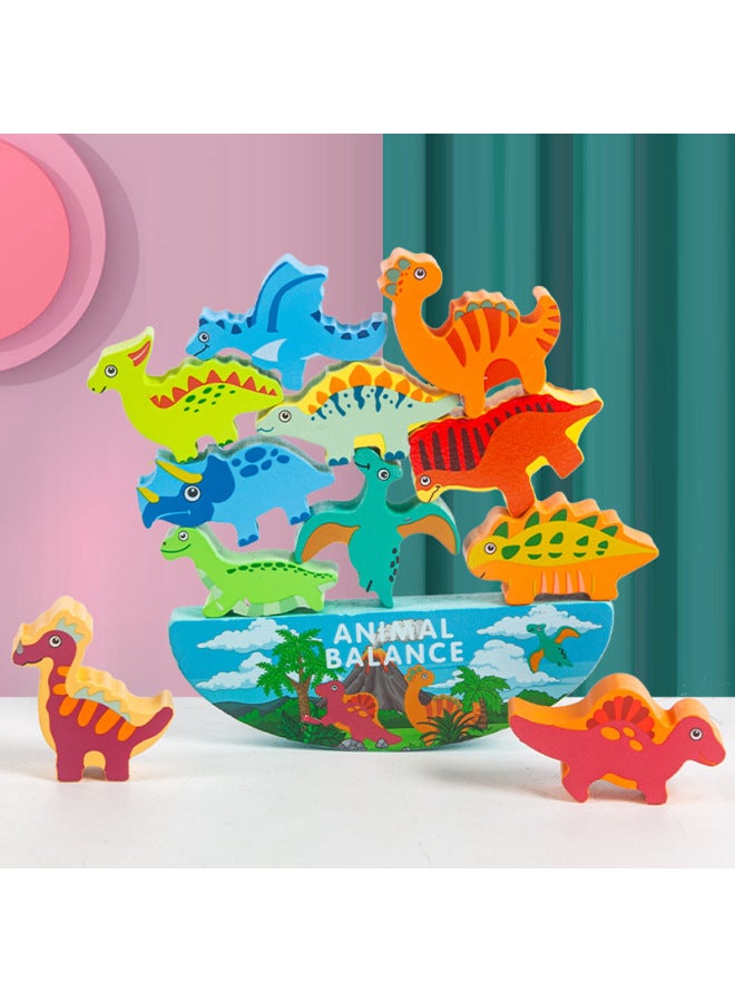 Children's Jigsaw Puzzle Early Childhood Educational Toys Dinosaur Balanced Stacked High Building Blocks Toys-Color:Dinosaur Stacking Music - Image 3